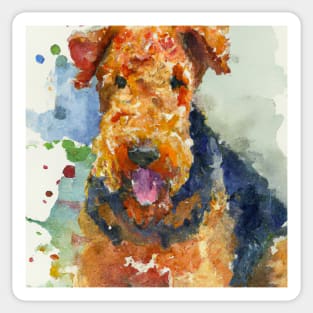 Watercolor Airedale Terrier - Dog Lovers Sticker